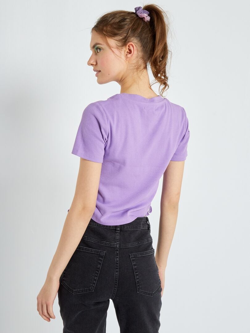 T-shirt scollo tondo con lacci scorrevoli Violetta - Kiabi