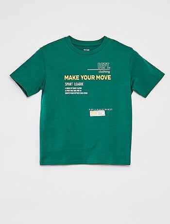 T-shirt scollo tondo con stampa