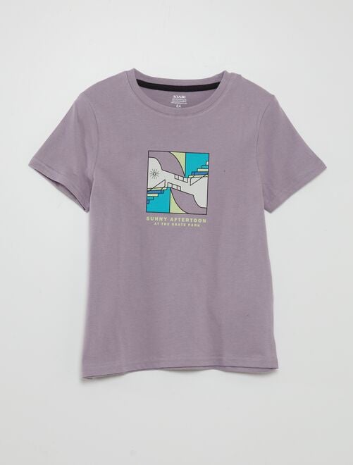 T-shirt scollo tondo con stampa - Kiabi