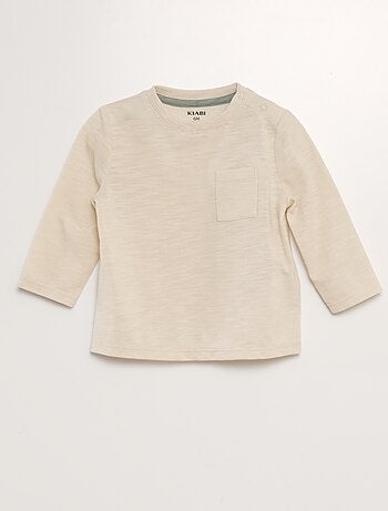 T-shirt scollo tondo con tasca