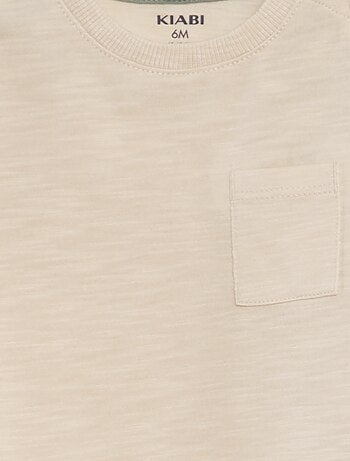 T-shirt scollo tondo con tasca