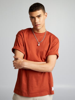 T-shirt scollo tondo in cotone