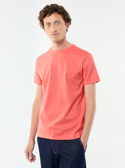 T-shirt scollo tondo in cotone - Kiabi
