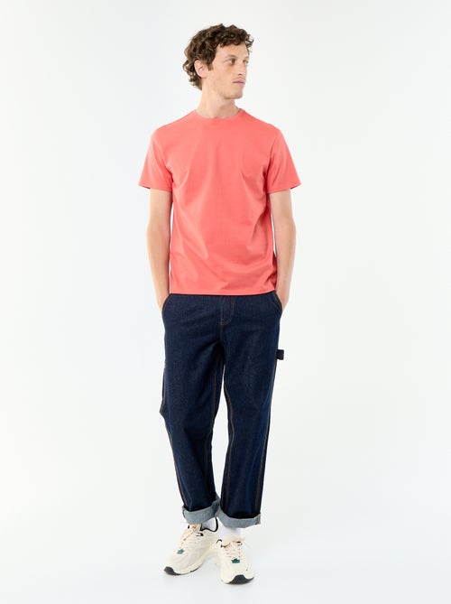 T-shirt scollo tondo in cotone - Kiabi