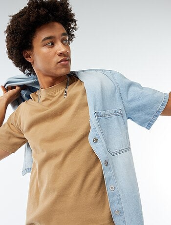 T-shirt scollo tondo in cotone