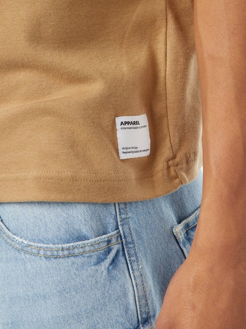 T-shirt scollo tondo in cotone - Kiabi