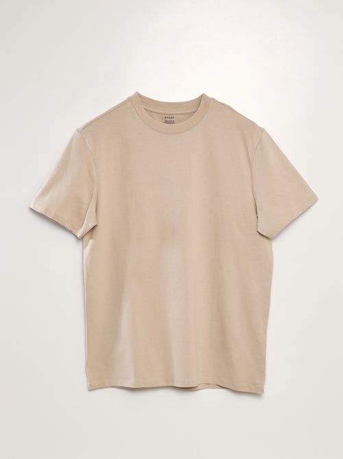 T-shirt scollo tondo in cotone - Kiabi
