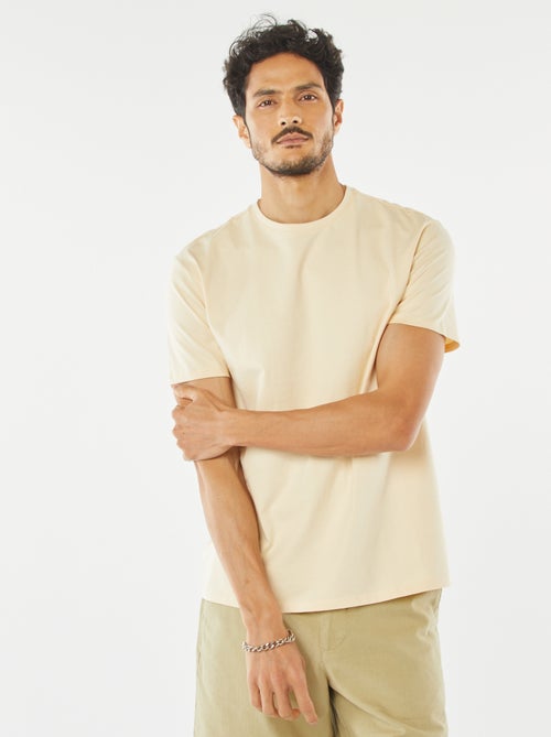 T-shirt scollo tondo in cotone - Kiabi