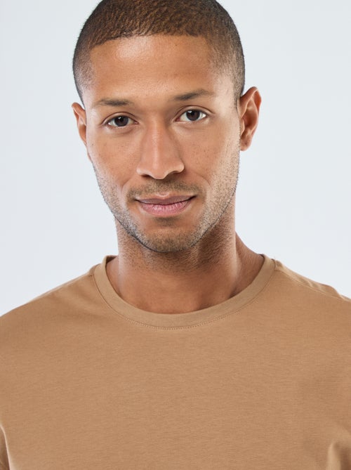 T-shirt scollo tondo in cotone - Kiabi