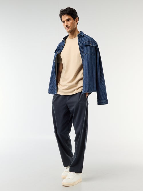 T-shirt scollo tondo in cotone - Kiabi