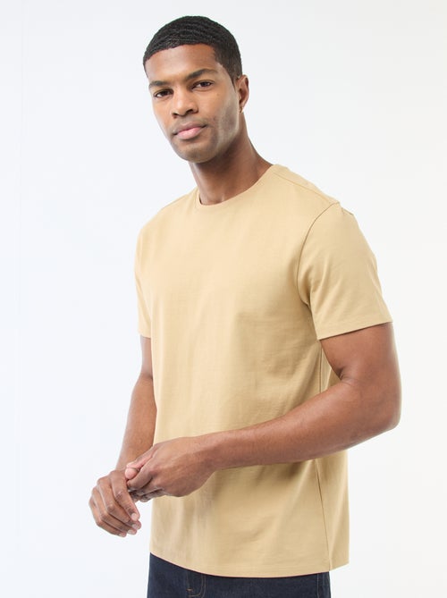 T-shirt scollo tondo in cotone - Kiabi
