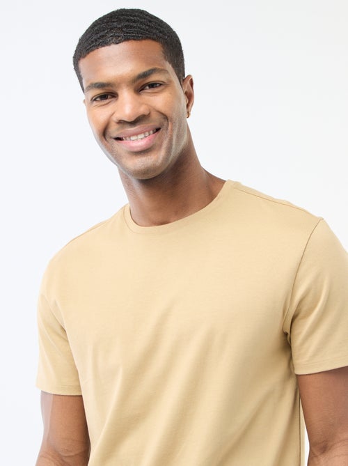 T-shirt scollo tondo in cotone - Kiabi