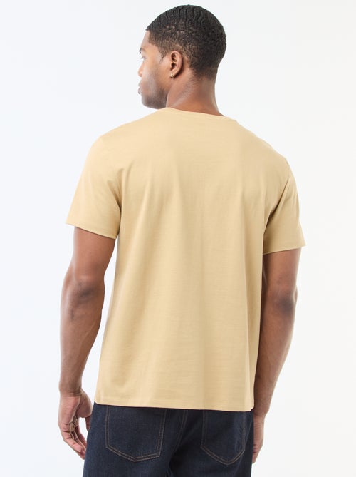 T-shirt scollo tondo in cotone - Kiabi