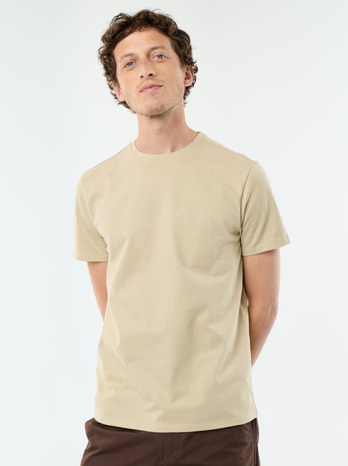 T-shirt scollo tondo in cotone - Kiabi