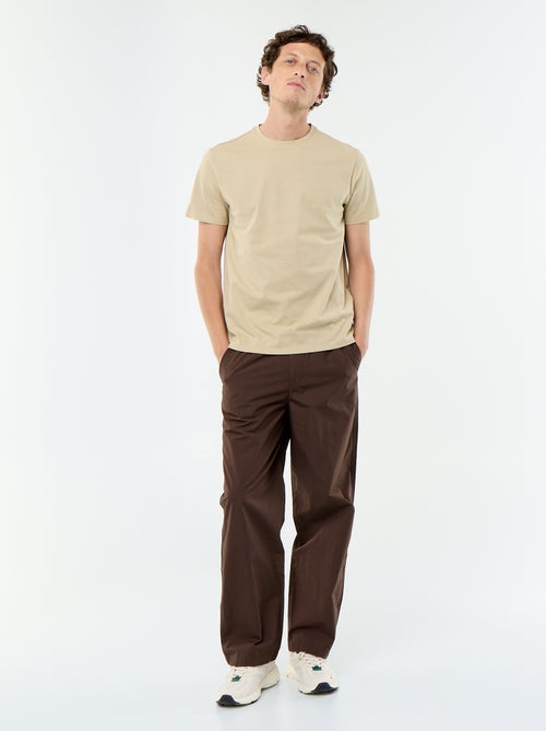 T-shirt scollo tondo in cotone - Kiabi