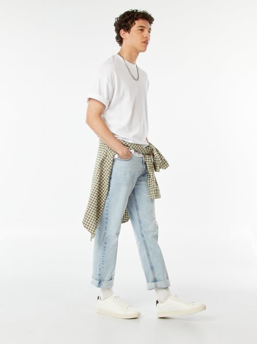 T-shirt scollo tondo in cotone - Kiabi