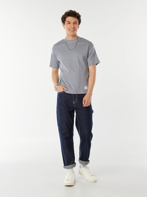 T-shirt scollo tondo in cotone - Kiabi