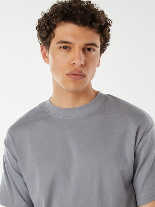 T-shirt scollo tondo in cotone - Kiabi