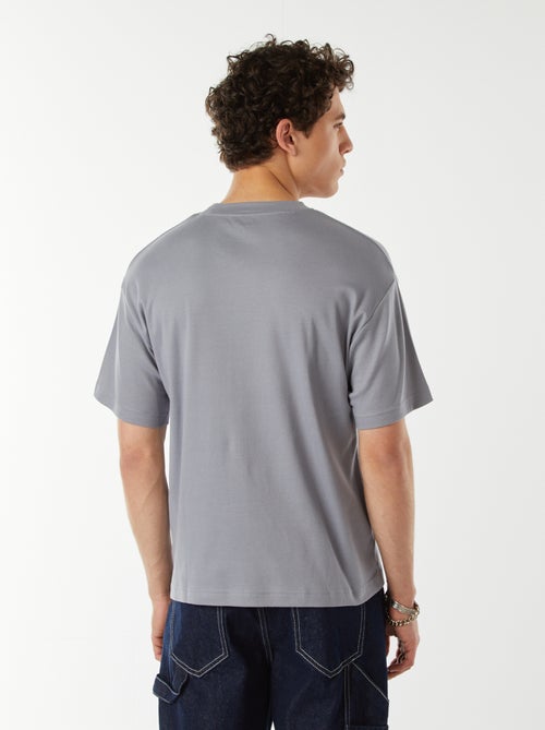 T-shirt scollo tondo in cotone - Kiabi