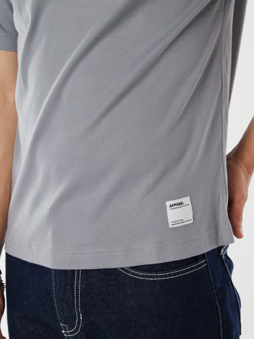 T-shirt scollo tondo in cotone - Kiabi