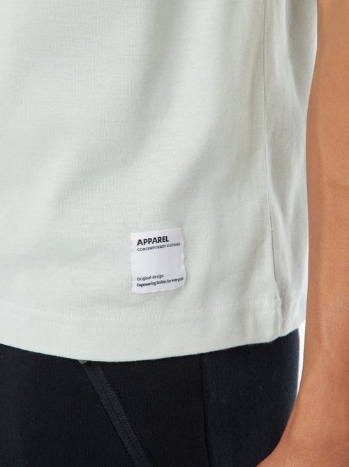 T-shirt scollo tondo in cotone - Kiabi