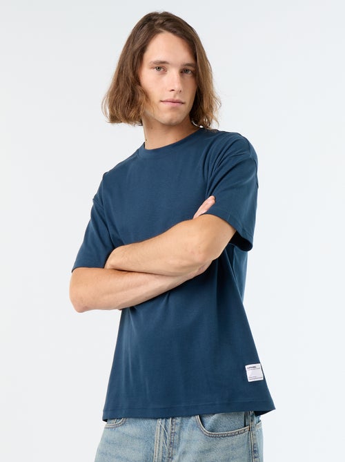T-shirt scollo tondo in cotone - Kiabi