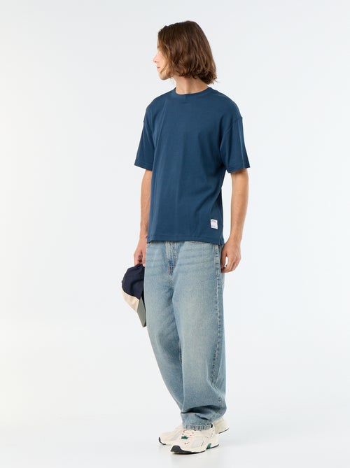 T-shirt scollo tondo in cotone - Kiabi