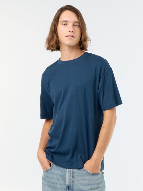 T-shirt scollo tondo in cotone - Kiabi