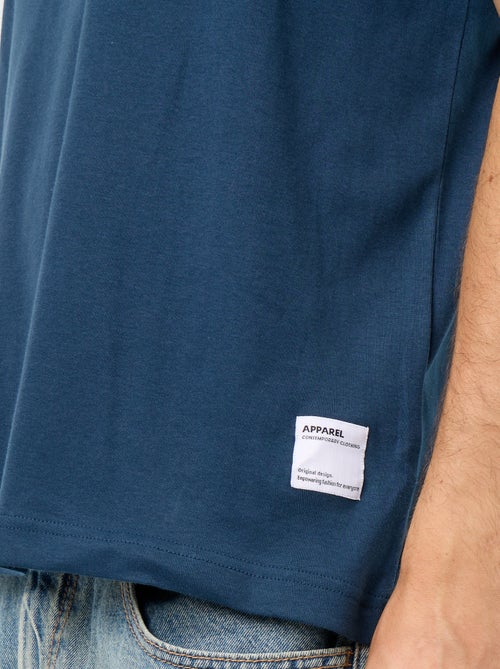 T-shirt scollo tondo in cotone - Kiabi