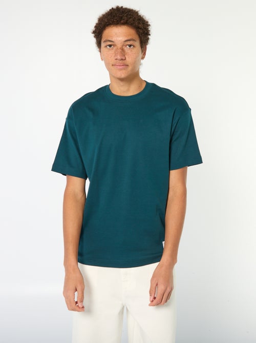 T-shirt scollo tondo in cotone - Kiabi