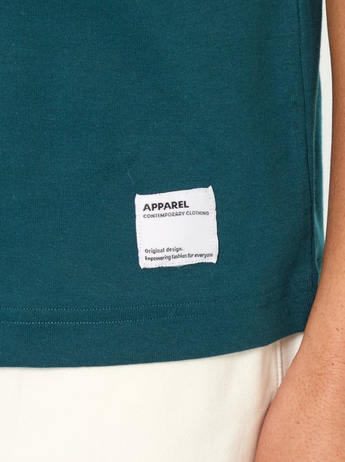 T-shirt scollo tondo in cotone - Kiabi