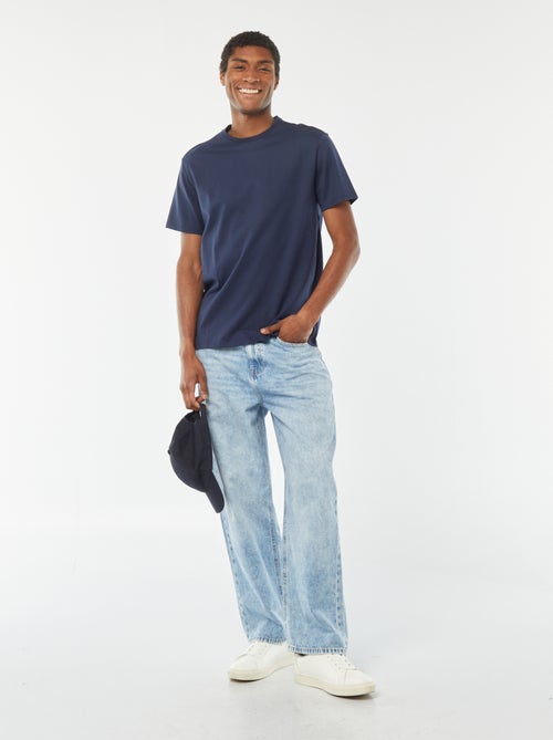 T-shirt scollo tondo in cotone - Kiabi