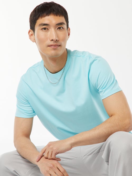 T-shirt scollo tondo in cotone - Kiabi