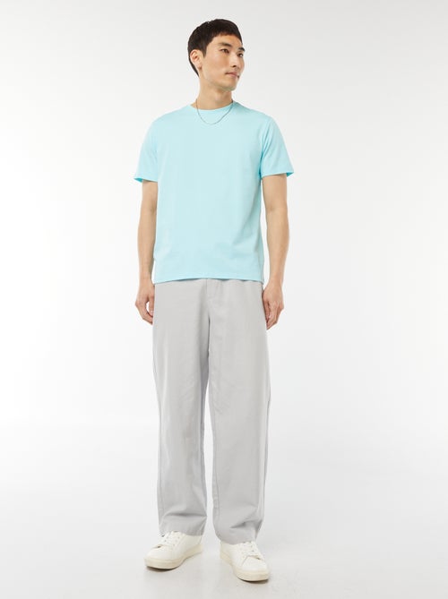 T-shirt scollo tondo in cotone - Kiabi