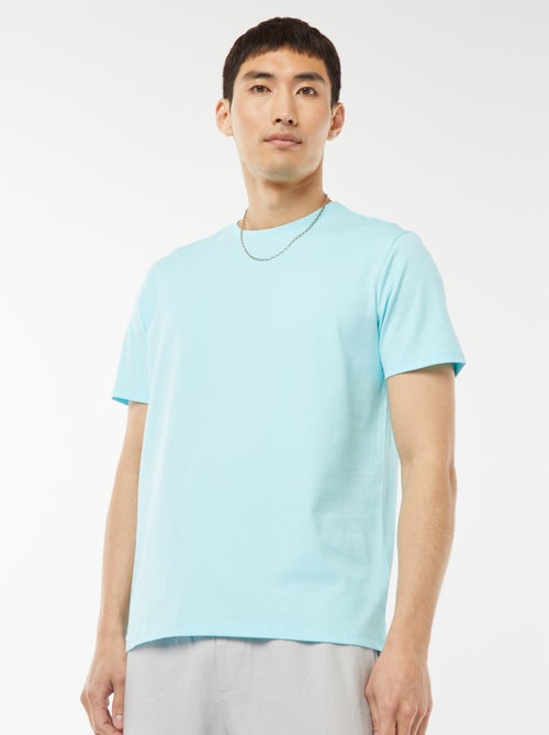 T-shirt scollo tondo in cotone - Kiabi