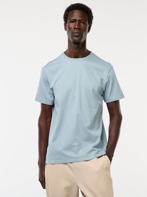 T-shirt scollo tondo in cotone - Kiabi