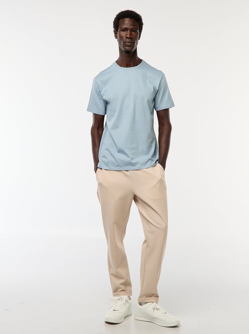 T-shirt scollo tondo in cotone - Kiabi