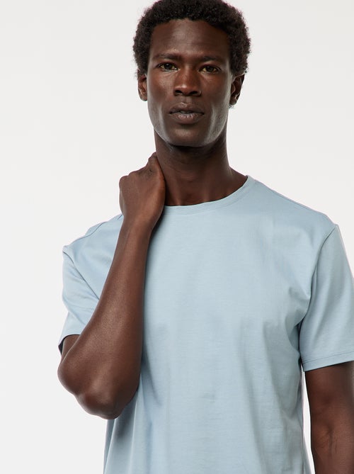 T-shirt scollo tondo in cotone - Kiabi