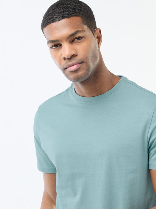 T-shirt scollo tondo in cotone - Kiabi