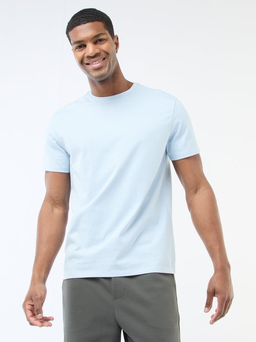 T-shirt scollo tondo in cotone - Kiabi