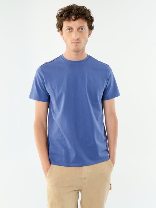 T-shirt scollo tondo in cotone - Kiabi
