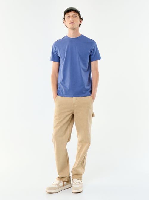T-shirt scollo tondo in cotone - Kiabi
