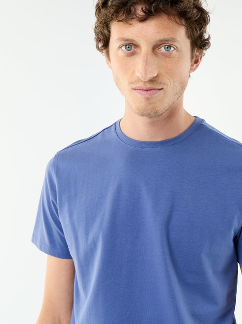 T-shirt scollo tondo in cotone - Kiabi