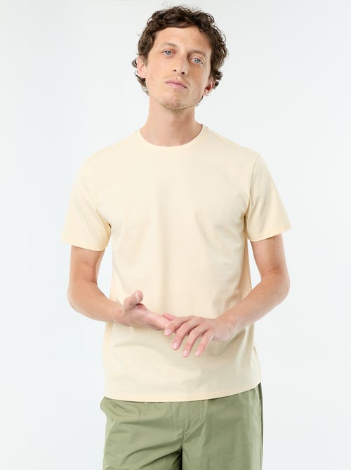 T-shirt scollo tondo in cotone - Kiabi