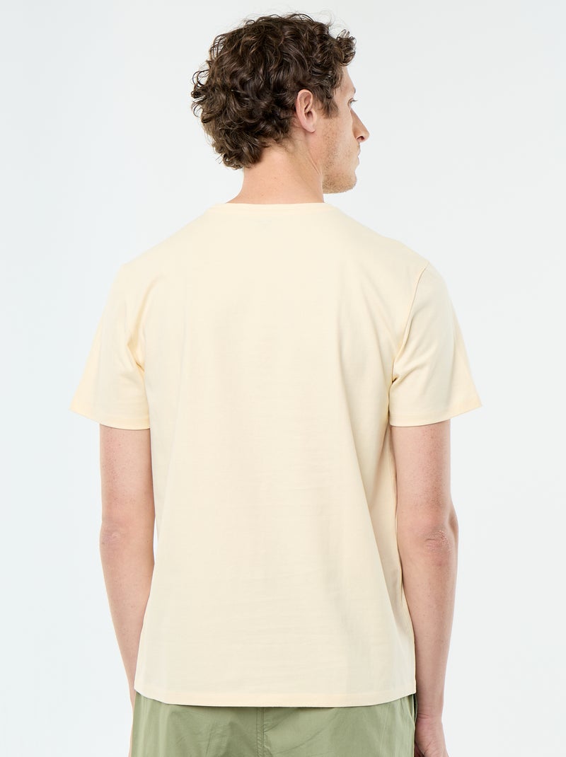 T-shirt scollo tondo in cotone Giallo - Kiabi