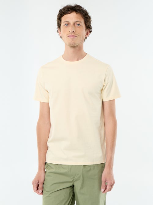 T-shirt scollo tondo in cotone - Kiabi