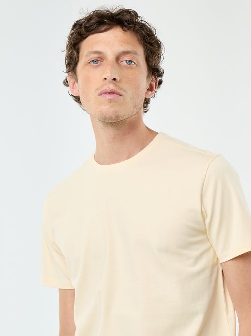 T-shirt scollo tondo in cotone - Kiabi