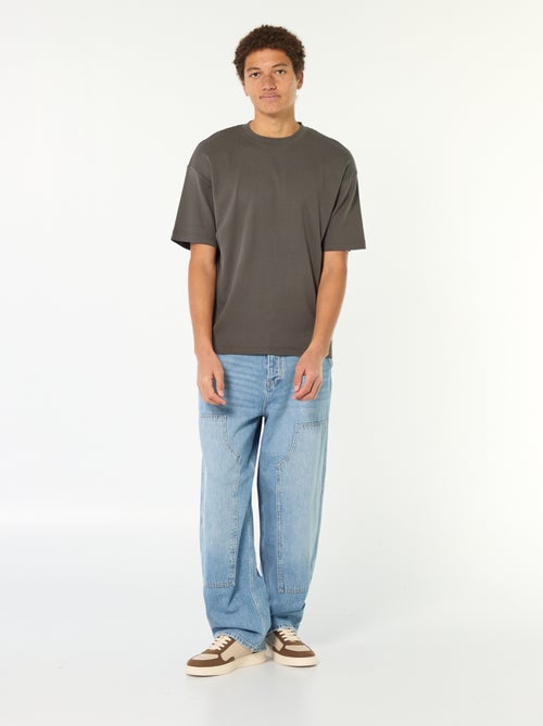 T-shirt scollo tondo in cotone - Kiabi