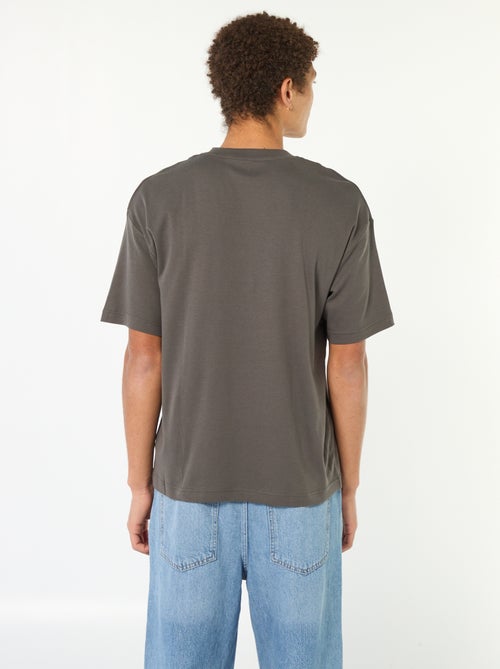 T-shirt scollo tondo in cotone - Kiabi