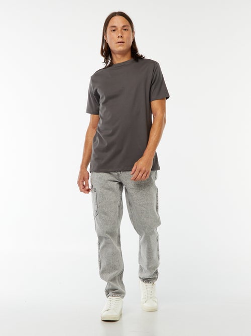 T-shirt scollo tondo in cotone - Kiabi